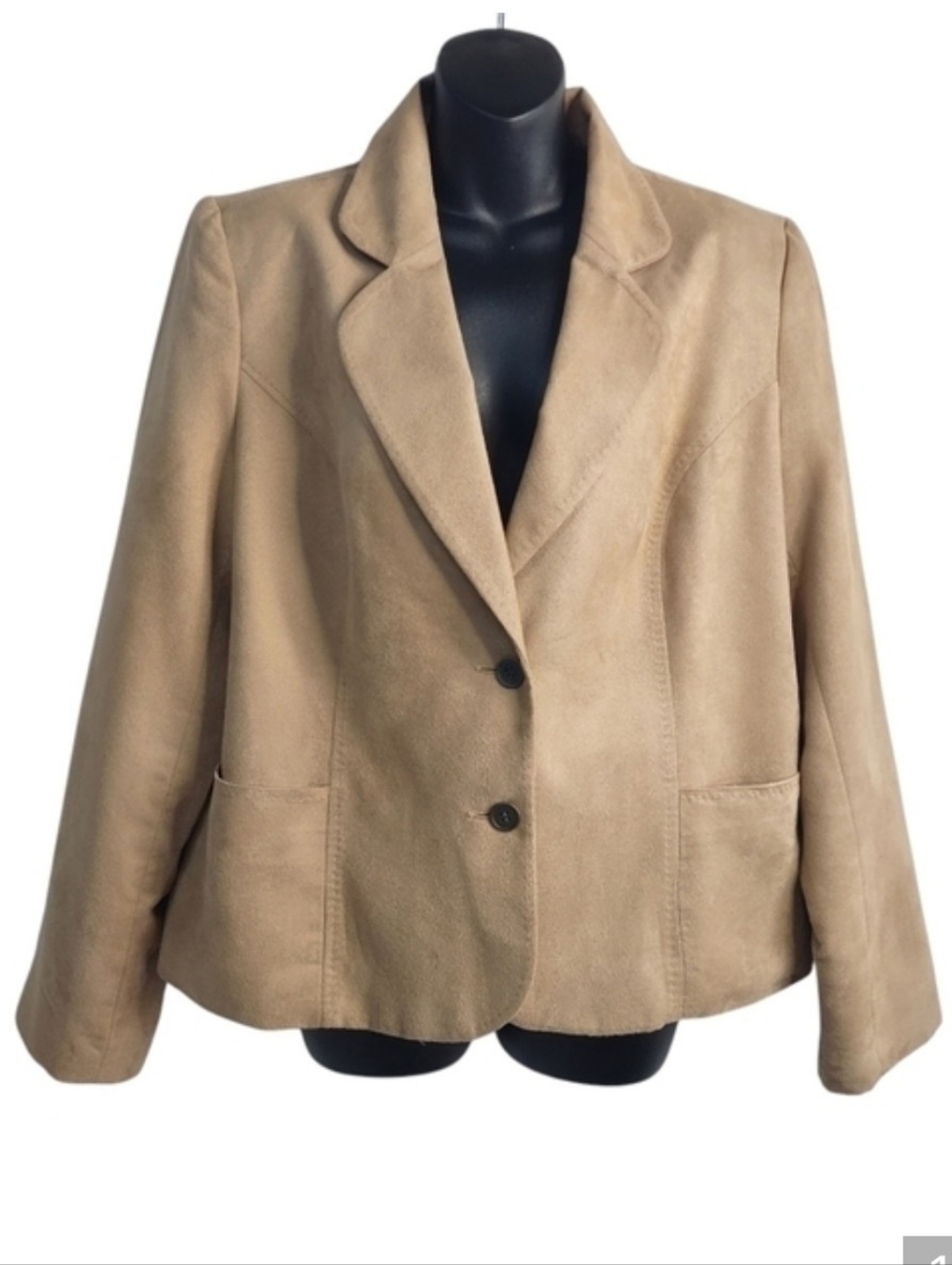 Real Comfort By Chadwick's Women's Brown Faux Suede Blazer Jacket Size 16
